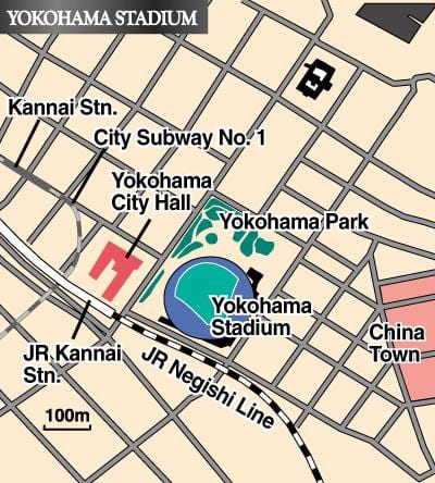 Zemljevid Yokohama stadion