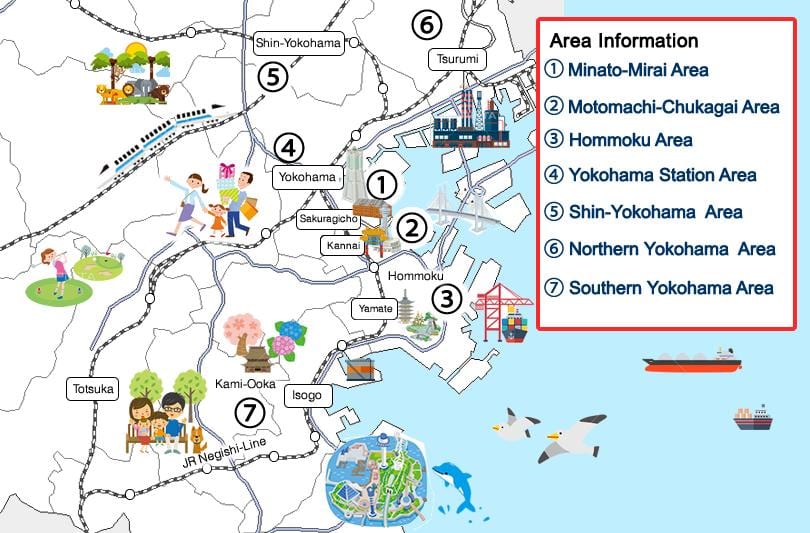 Yokohama turistični zemljevid