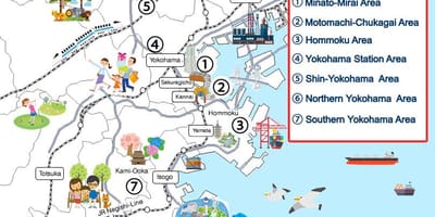 Yokohama turistični zemljevid