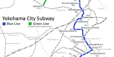 Yokohama metro zemljevid
